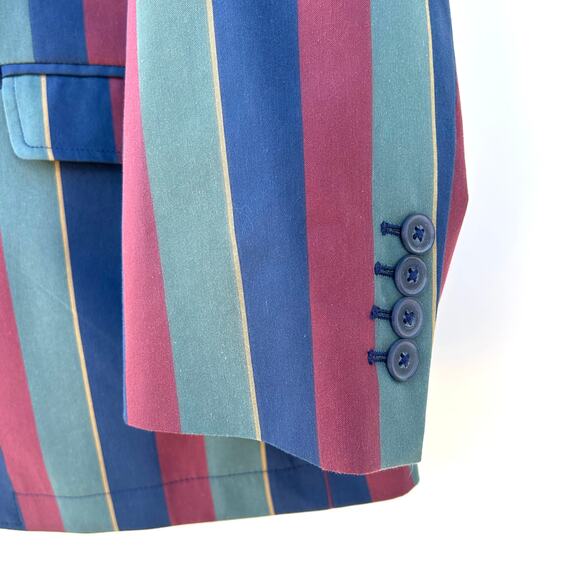 Samuel Windsor Boating Blazer Jacket Colorful Striped 48R Single Breasted - Picture 8 of 8